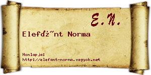 Elefánt Norma névjegykártya